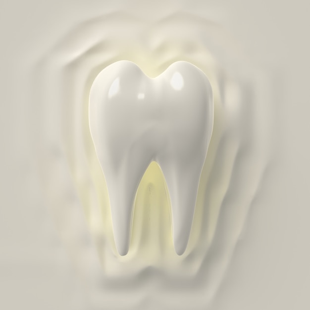 Rendu 3D, dent propre, blanchiment