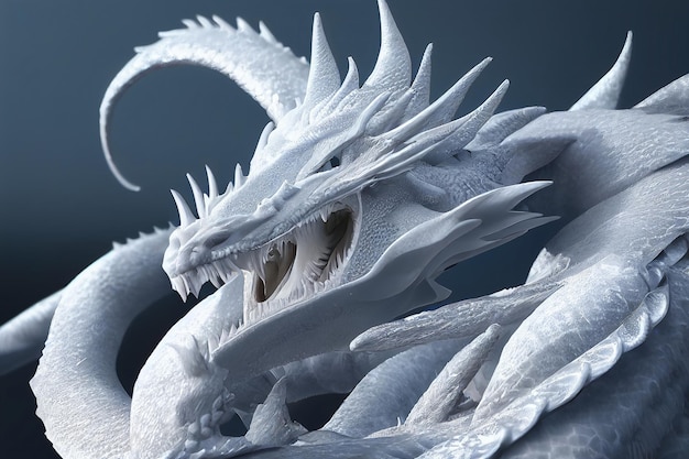 Rendu 3D d'un dragon fantastique