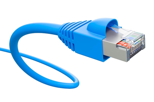 Rendu 3D du câble réseau Ethernet LAN