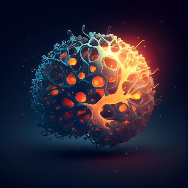 Rendu 3d du coronavirus 2019nCoV