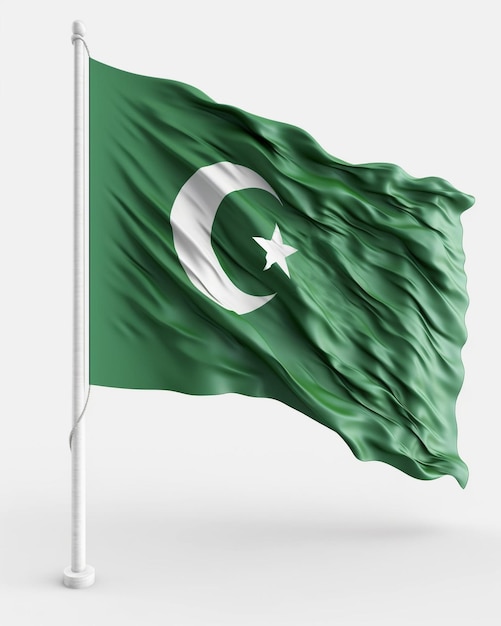 Rendu 3D du drapeau pakistanais agitant