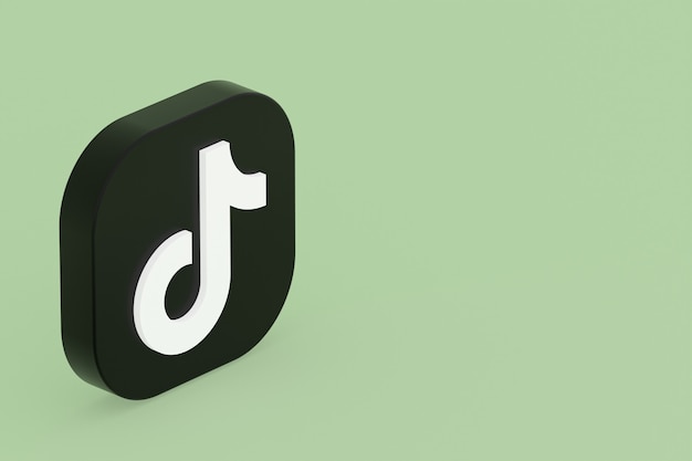 Rendu 3d du logo de l'application Tiktok sur fond vert