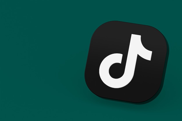 Rendu 3D du logo de l'application Tiktok sur fond vert