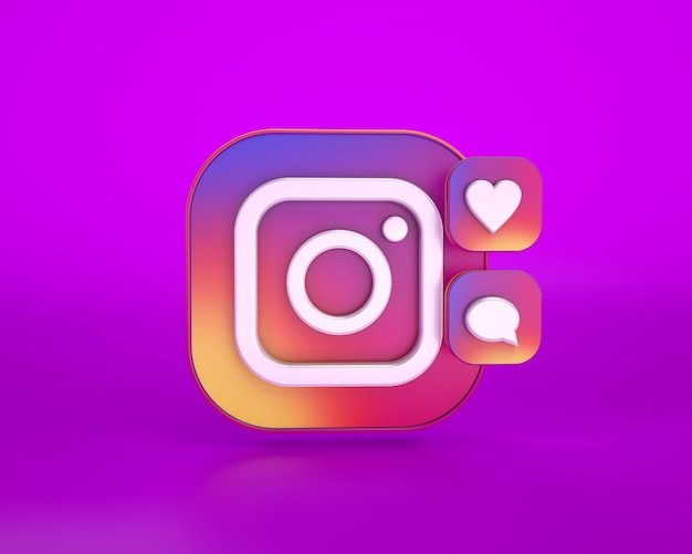 Photo rendu 3d du logo instagram