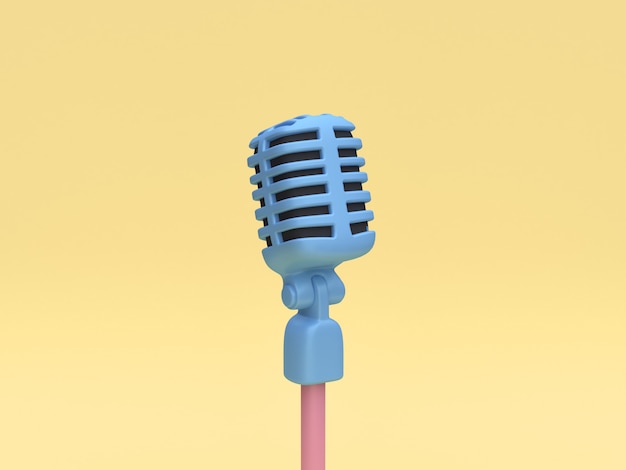 Rendu 3D du microphone bleu