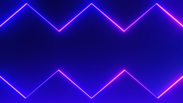 Rendu 3D du néon flash et de la lumière rougeoyante sur une scène sombre Lignes mobiles de lumière de vitesse