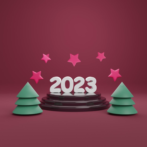 rendu 3d du nouvel an 2023