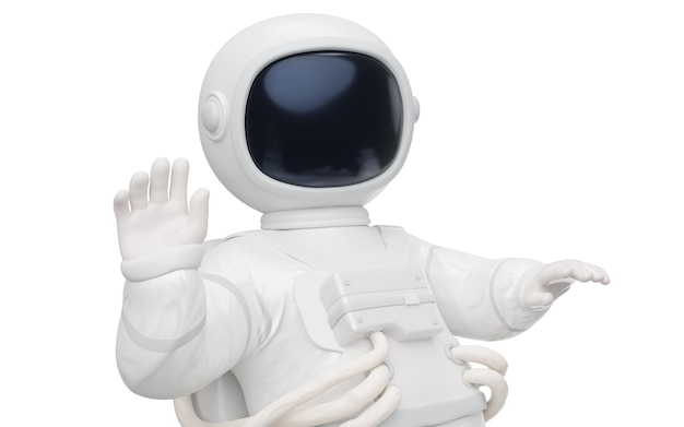 Rendu 3d du personnage 3d de l'homme de l'espace blanc