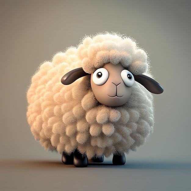 Rendu 3d du personnage de mouton AI générative