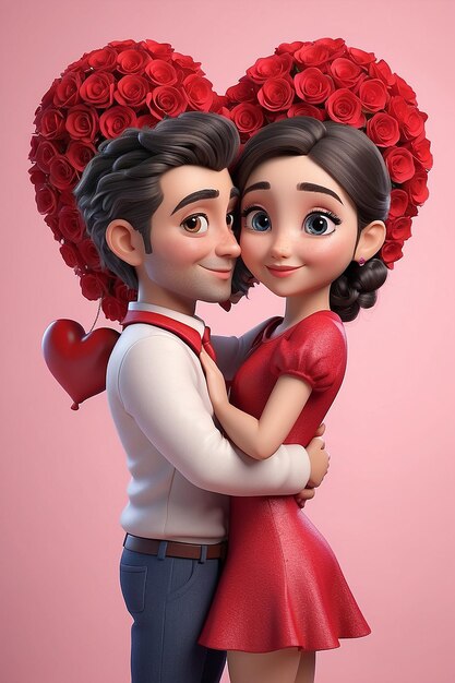 rendu 3D du personnage de la Saint-Valentin amoureux