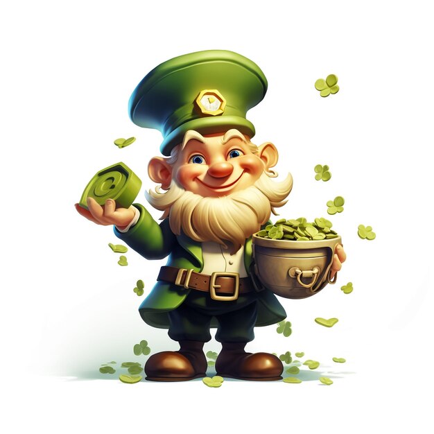 Photo le rendu 3d du personnage st patrick's day concept