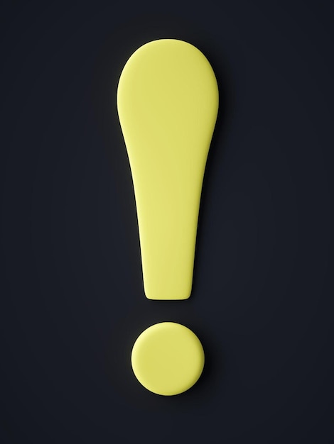 Rendu 3D du point d'exclamation