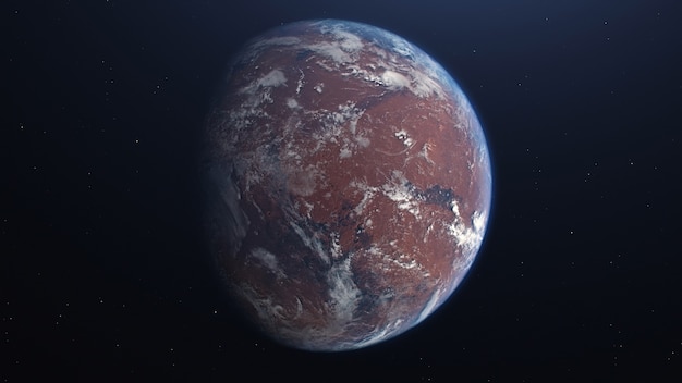 Rendu 3D du processus de terraformation de Mars