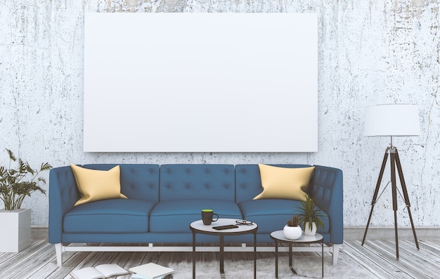 Rendu 3D du salon moderne intérieur