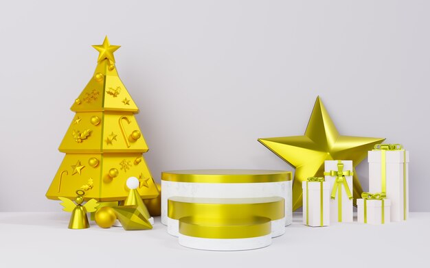 Rendu 3D du thème du podium pour Noël