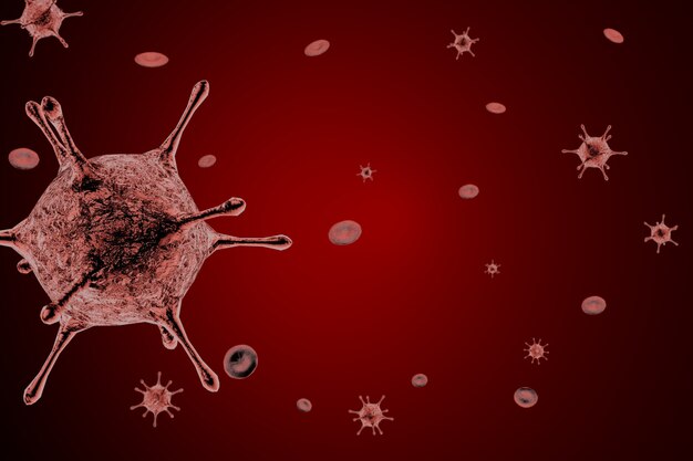 Rendu 3D du virus Corona qui provoque l'infection du MERS, de la grippe et du SRAS qui se déclarent dans le monde entier.