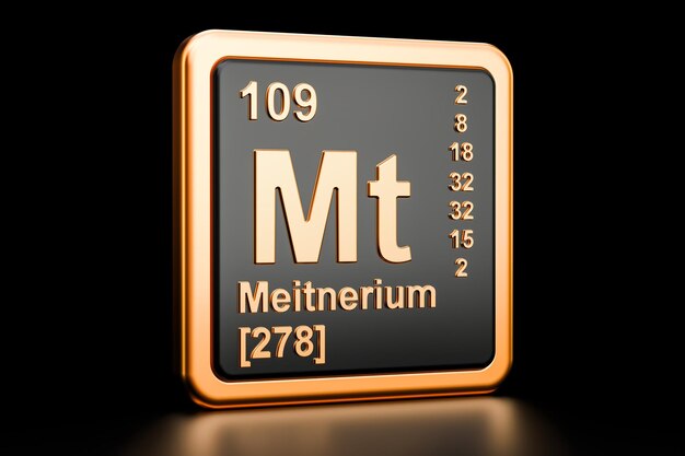 Rendu 3D de l'élément chimique Meitnerium Mt