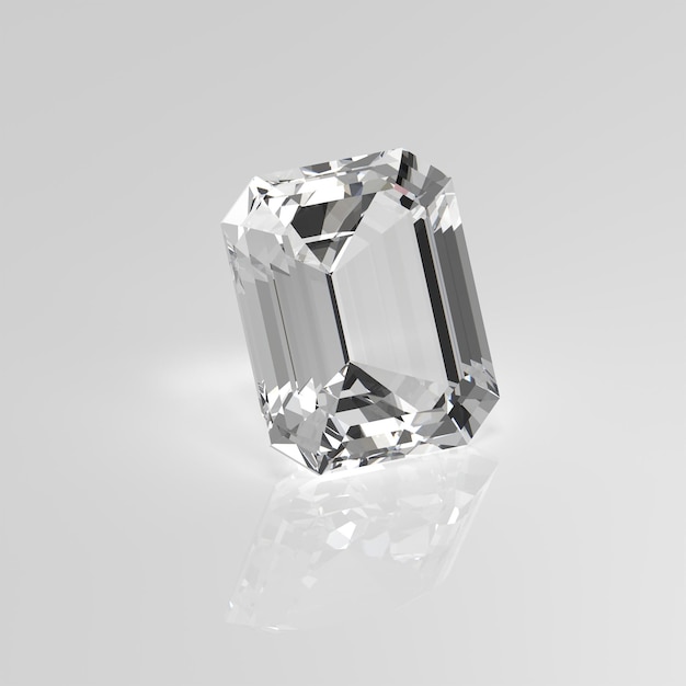 Rendu 3D d'émeraude de pierre gemme Moissanite