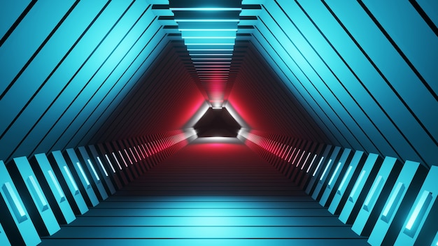 Rendu 3D espace abstrait science-fiction futur couloir couloir