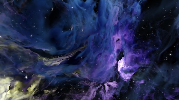 Rendu 3D espace galaxie nuage cosmos fond d'illustration réaliste