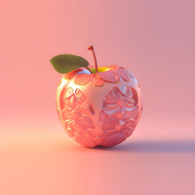 rendu 3d de l'esthétique des fruits de pomme avec ai