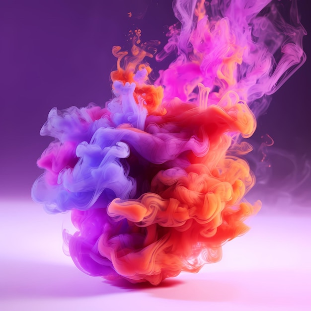 Rendu 3D de l'explosion de couleur