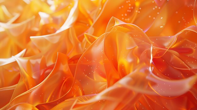 Un rendu 3D d'une fleur orange et jaune abstraite