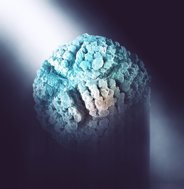 Rendu 3D d'un fond abstrait avec cellule virale
