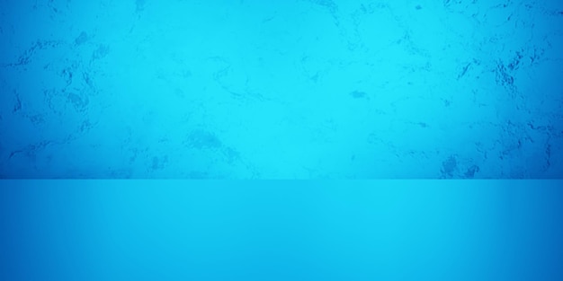 Rendu 3d de fond de béton abstrait bleu vide Scène pour la publicité
