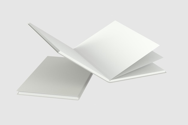 Le rendu 3d de fond de cahier d'ouverture vierge