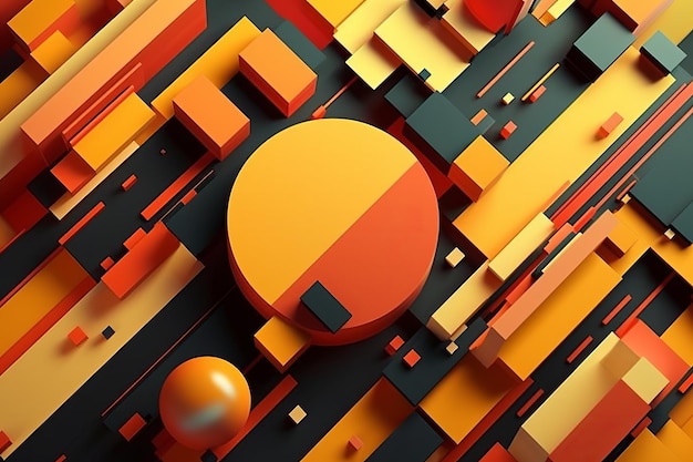 Rendu 3D Fond coloré abstrait sur le thème rétro classique remixé