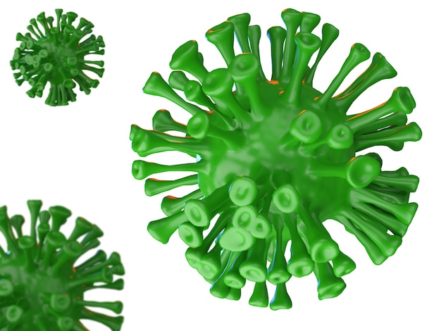 Rendu 3d de fond de coronavirus réaliste