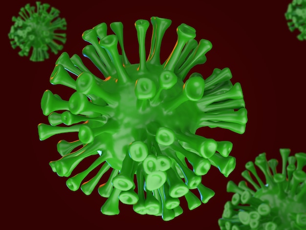 Rendu 3d de fond de coronavirus réaliste