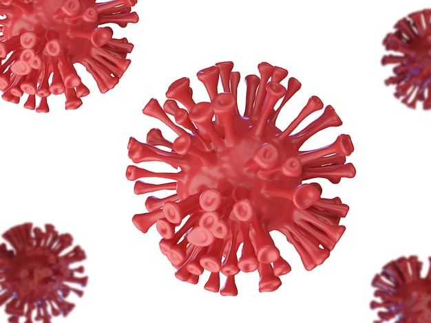 Rendu 3d de fond de coronavirus réaliste