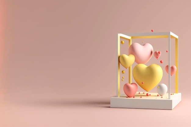 Rendu 3D Fond De Décoration Amour Saint Valentin