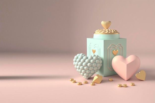 Rendu 3D Fond De Décoration Amour Saint Valentin