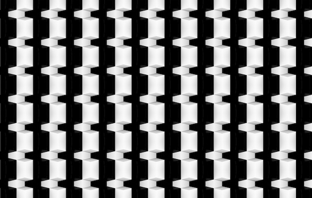 Rendu 3d. fond de maçonnerie moderne design mur géométrique noir et blanc.