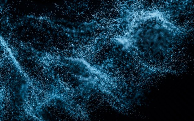 Photo rendu 3d de fond de particules d'onde abstraite