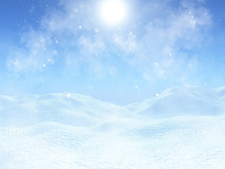 Photo rendu 3d d'un fond de paysage enneigé de noël