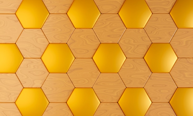 Rendu 3D de fond de texture hexagonale