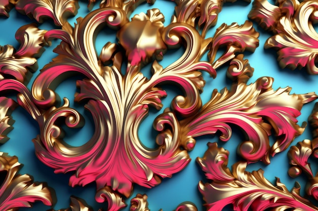 Rendu 3D Fond de texture unique baroque complexe