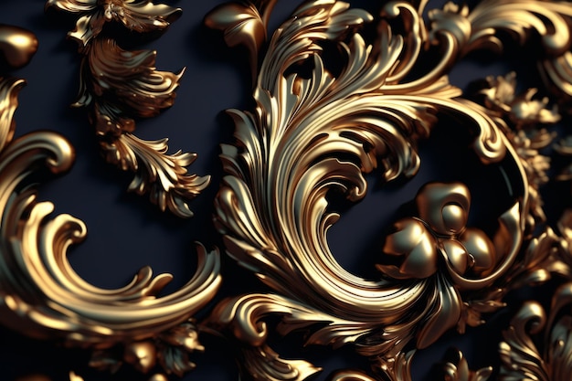 Rendu 3D Fond de texture unique baroque complexe