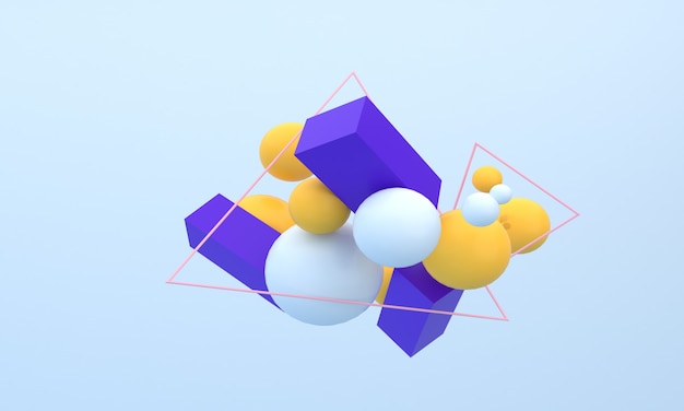 Rendu 3D de formes géométriques colorées