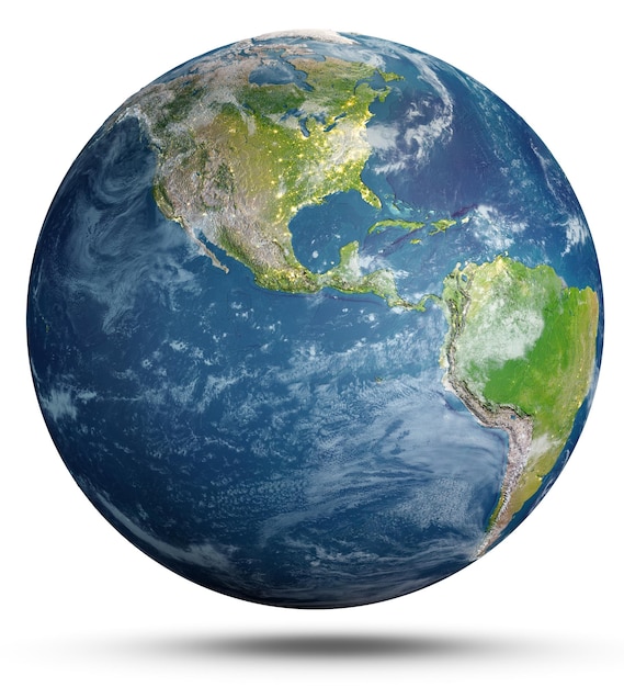 Le rendu 3D de la géographie de la planète Terre