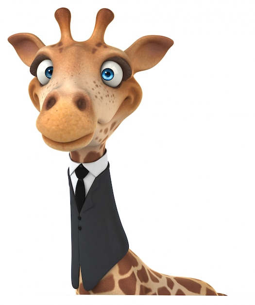Rendu 3D de girafe drôle