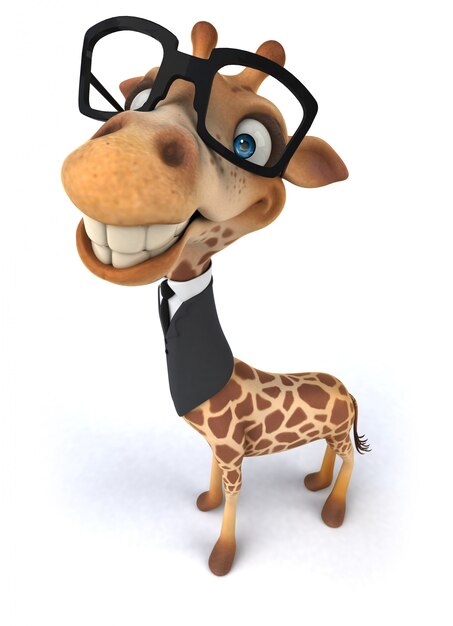 Rendu 3D de girafe drôle