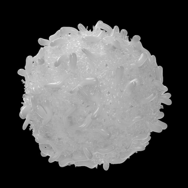 Le rendu 3D des globules blancs sur fond noir