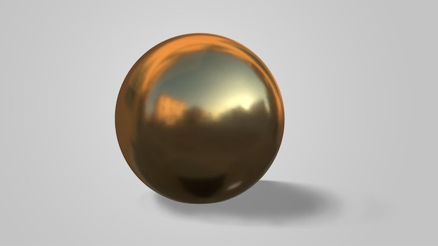 Rendu 3D Golden Sphere isolé sur fond blanc
