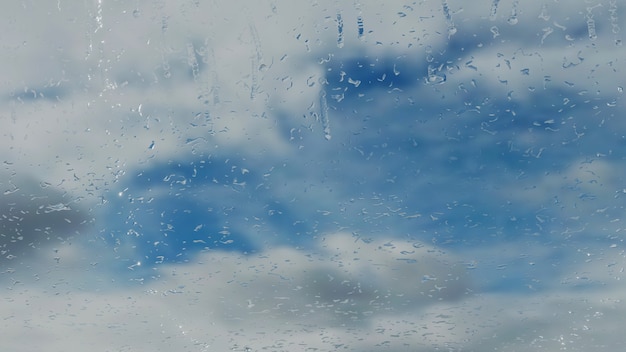 Rendu 3d Gouttes De Pluie Sur La Fenêtre Qui Pleut Le Jour De Pluie Abstrait En Verre Macro