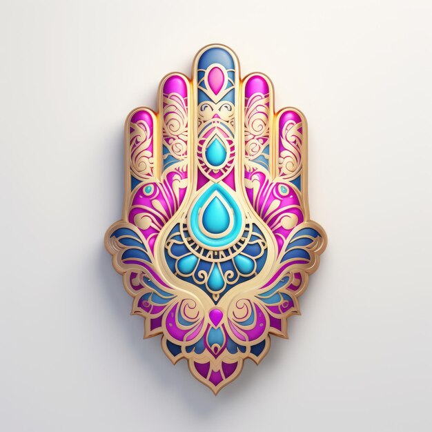 Photo le rendu en 3d de hamsa hand islam